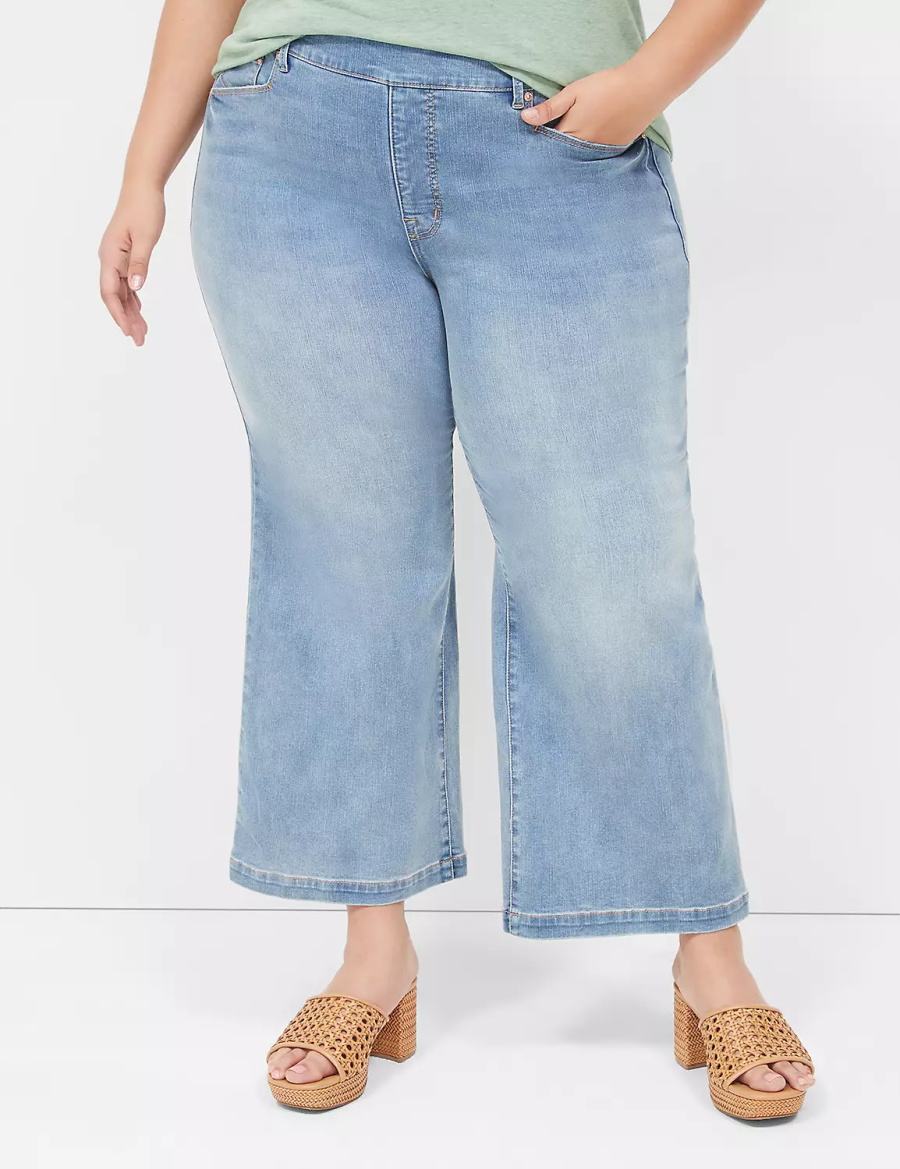 Blue Lane Bryant Seven7 Pull-On Weekender Cropped Women Jeans | WYM8772EE