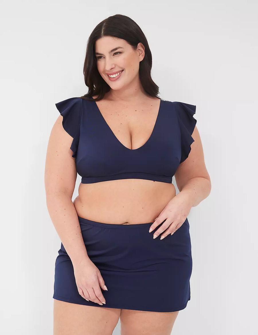 Blue Lane Bryant Side Slit Swim Women Skirts | YZT975WE