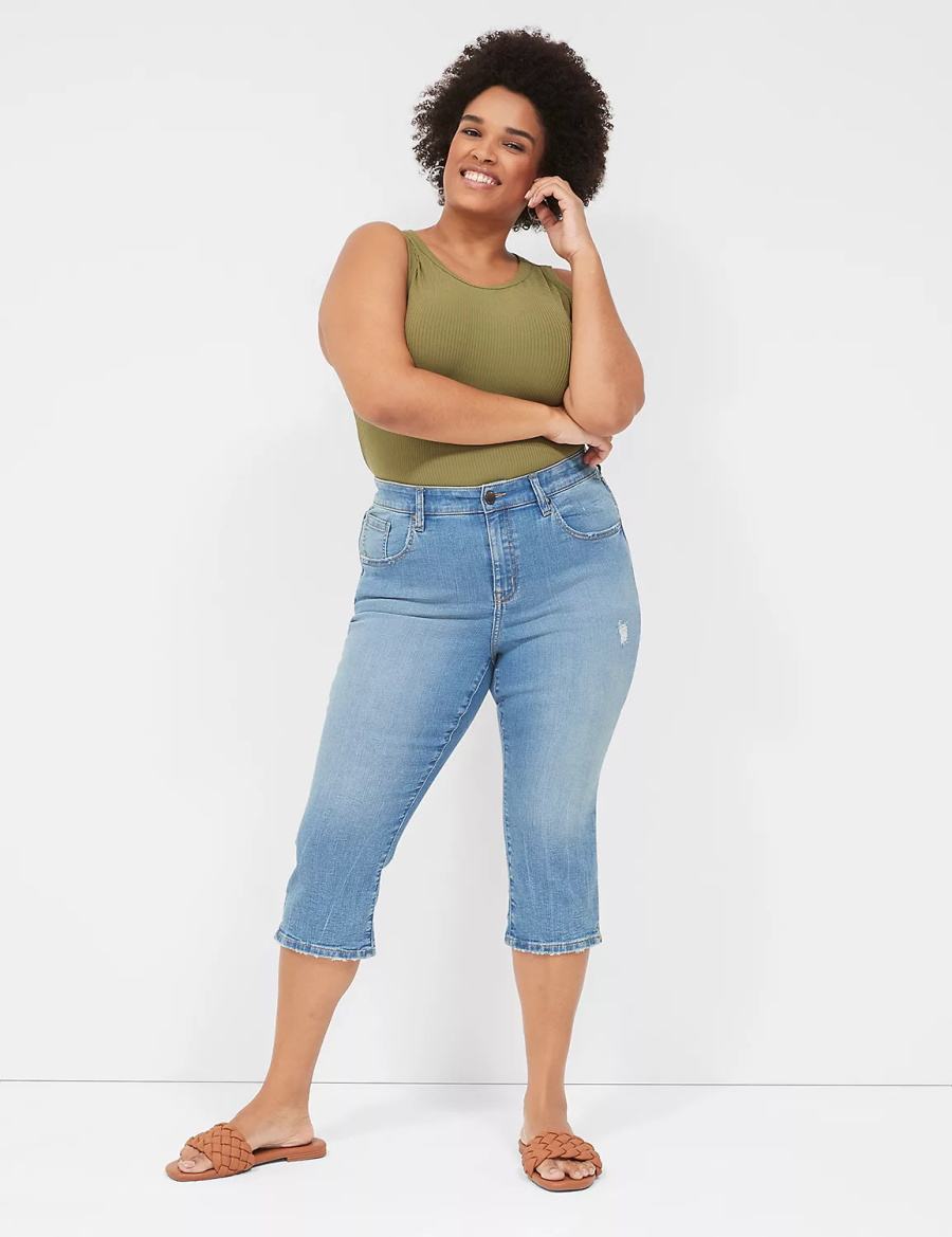 Blue Lane Bryant Signature Fit High-Rise Pedal Women Jeans | XNZ1047ME