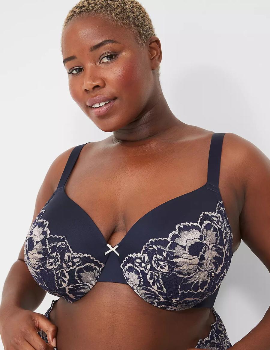 Blue Lane Bryant Smooth Lightly Lined Full Coverage With Lace Women Bralettes | BIA5599NH