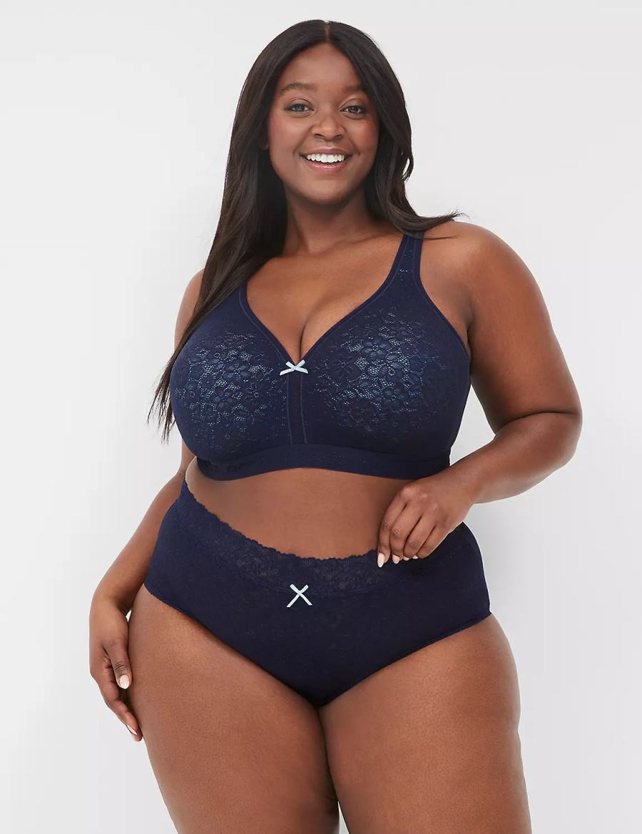 Blue Lane Bryant Stretch Lace High-Leg Women Briefs | DST6114OM