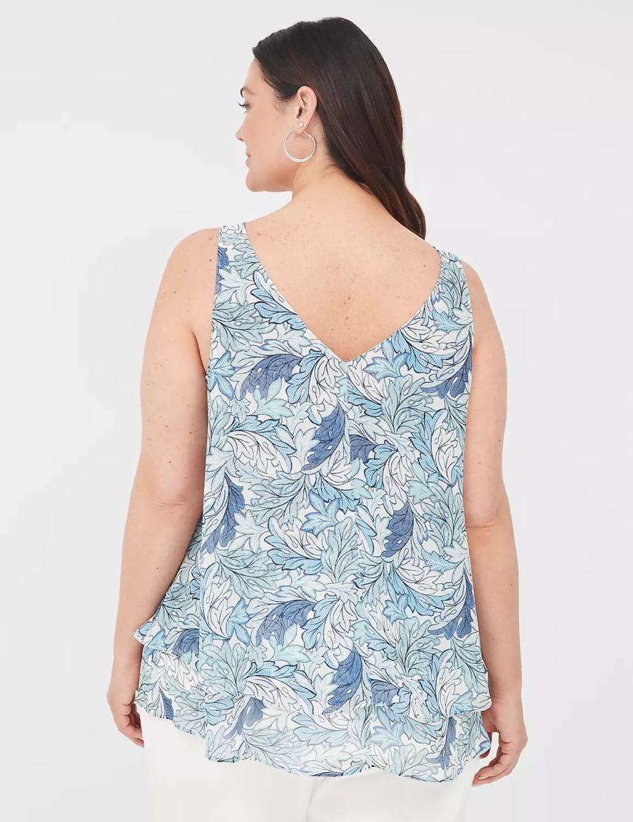 Blue Lane Bryant Swing Double-Layer Chiffon Women Tank Top | FDL2330JK