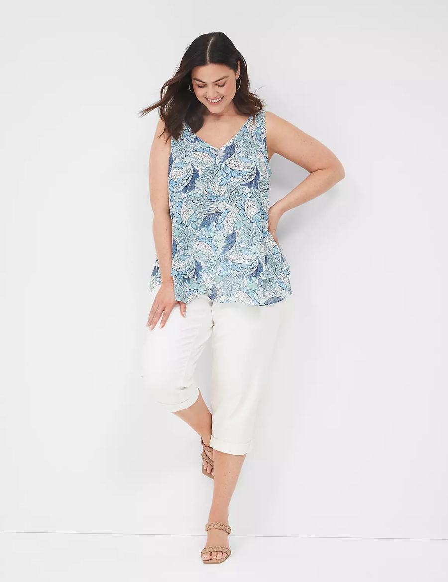 Blue Lane Bryant Swing Double-Layer Chiffon Women Tank Top | FDL2330JK