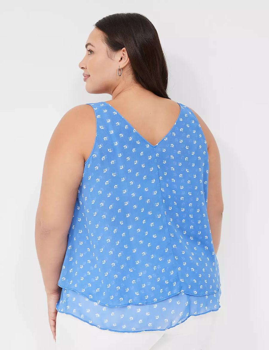 Blue Lane Bryant Swing Double-Layer Chiffon Women Tank Top | TSI1891RW