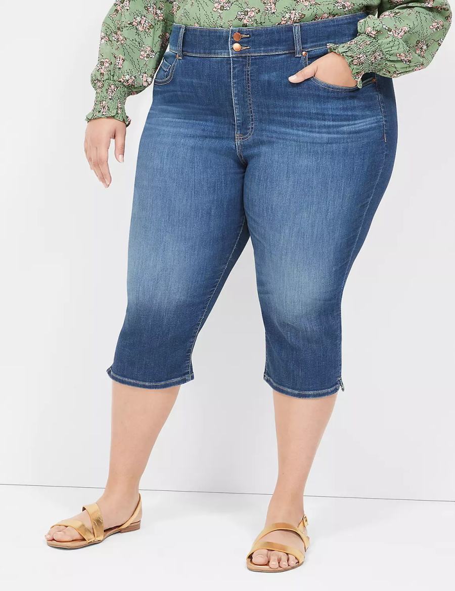 Blue Lane Bryant Tighter Tummy Fit High-Rise Pedal Women Jeans | KUS1829JG