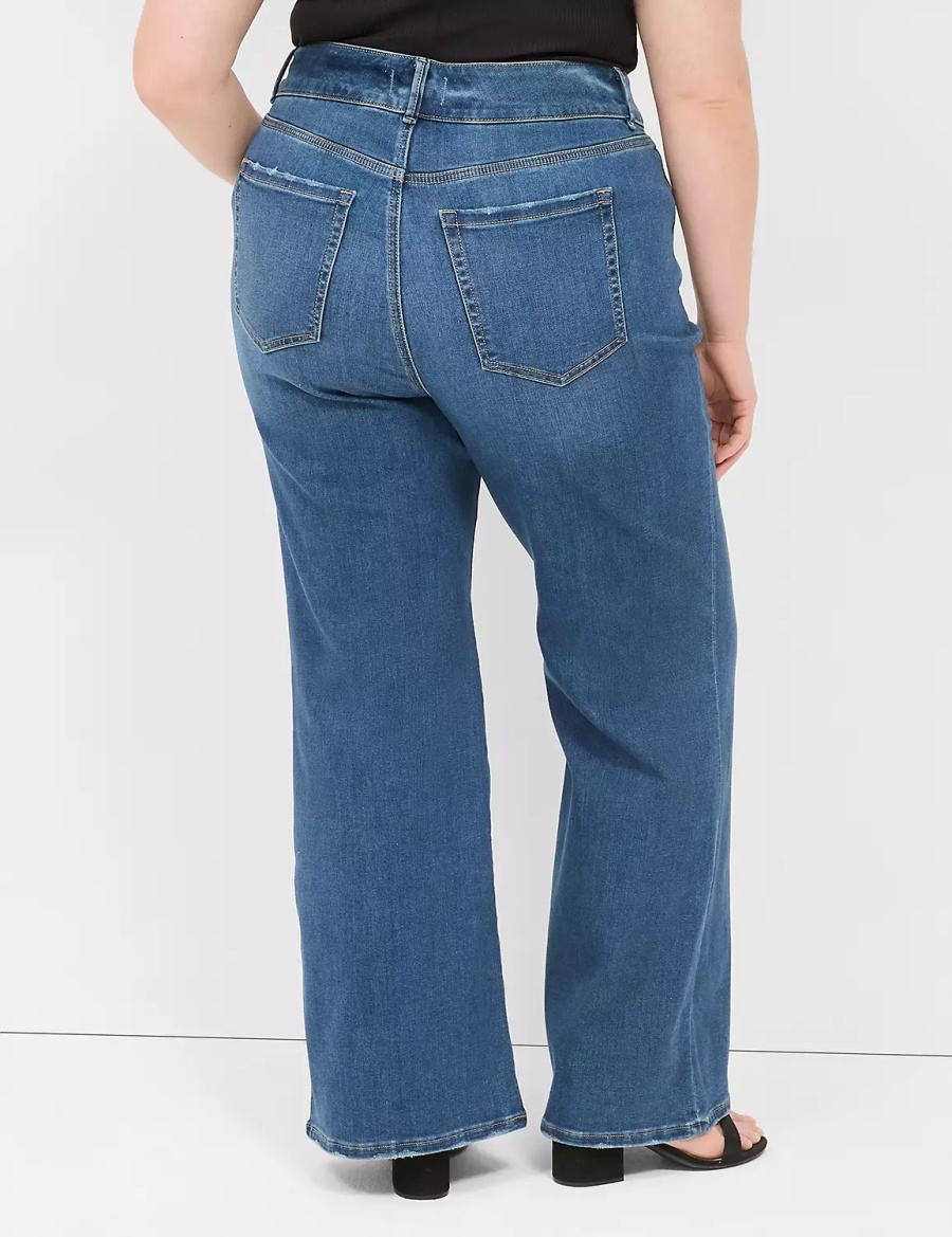 Blue Lane Bryant Tighter Tummy Fit High-Rise Flare Women Jeans | RKE9551PG