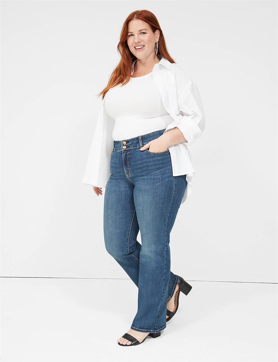 Blue Lane Bryant Tighter Tummy High-Rise Boot Women Jeans | OXM3696NW