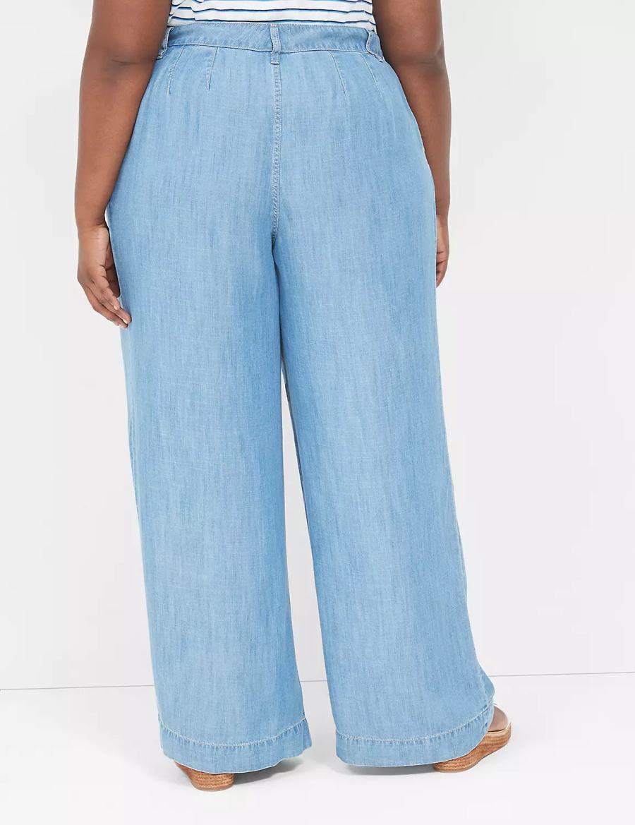 Blue Lane Bryant Wide Leg Trouser Fluid Women Jeans | GWS451TP