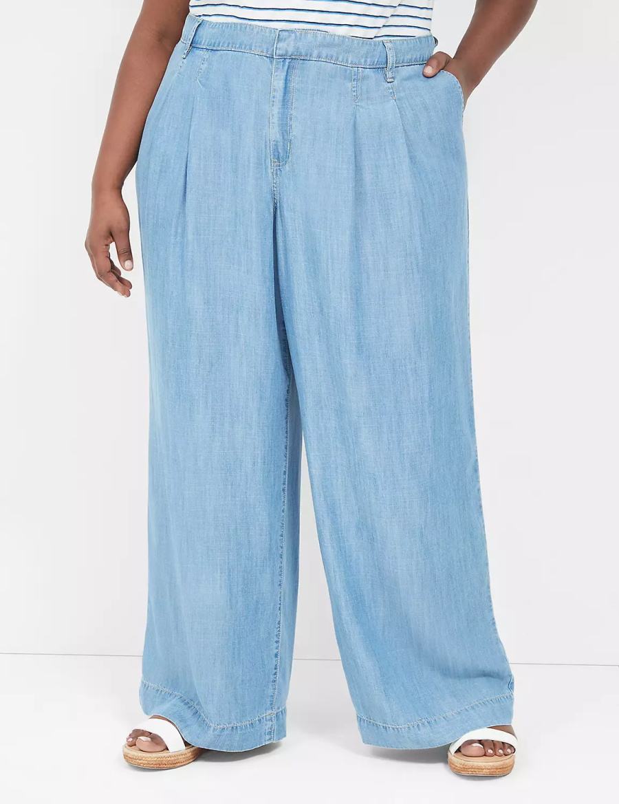 Blue Lane Bryant Wide Leg Trouser Fluid Women Jeans | GWS451TP