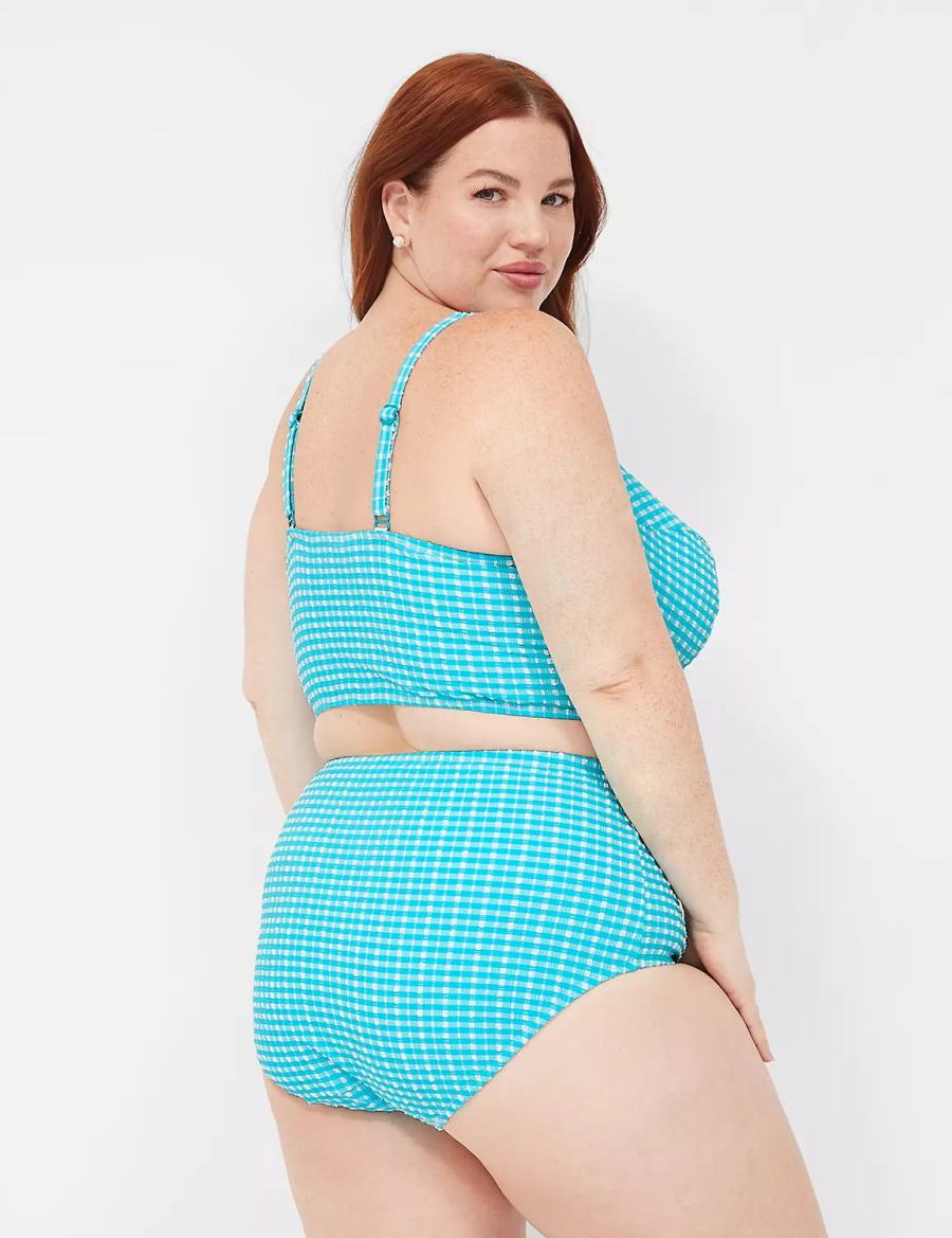 Blue White Lane Bryant Mid-Rise Swim Women Briefs | GIM4789CY