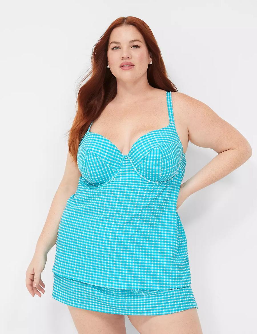 Blue White Lane Bryant Side Slit Swim Women Skirts | APU7166WF