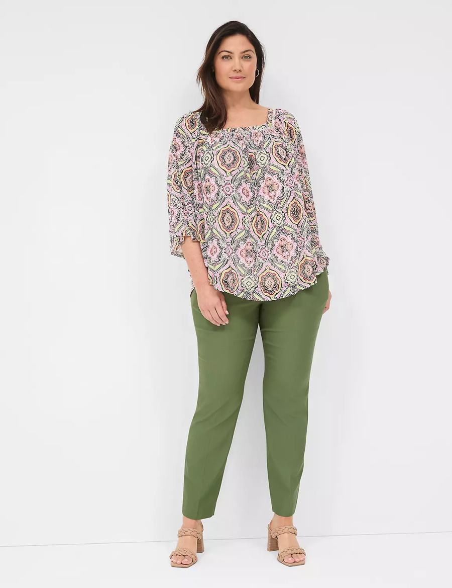 Brown Green Lane Bryant 4-Season Slim Ankle Women Pants | MJH3319CZ