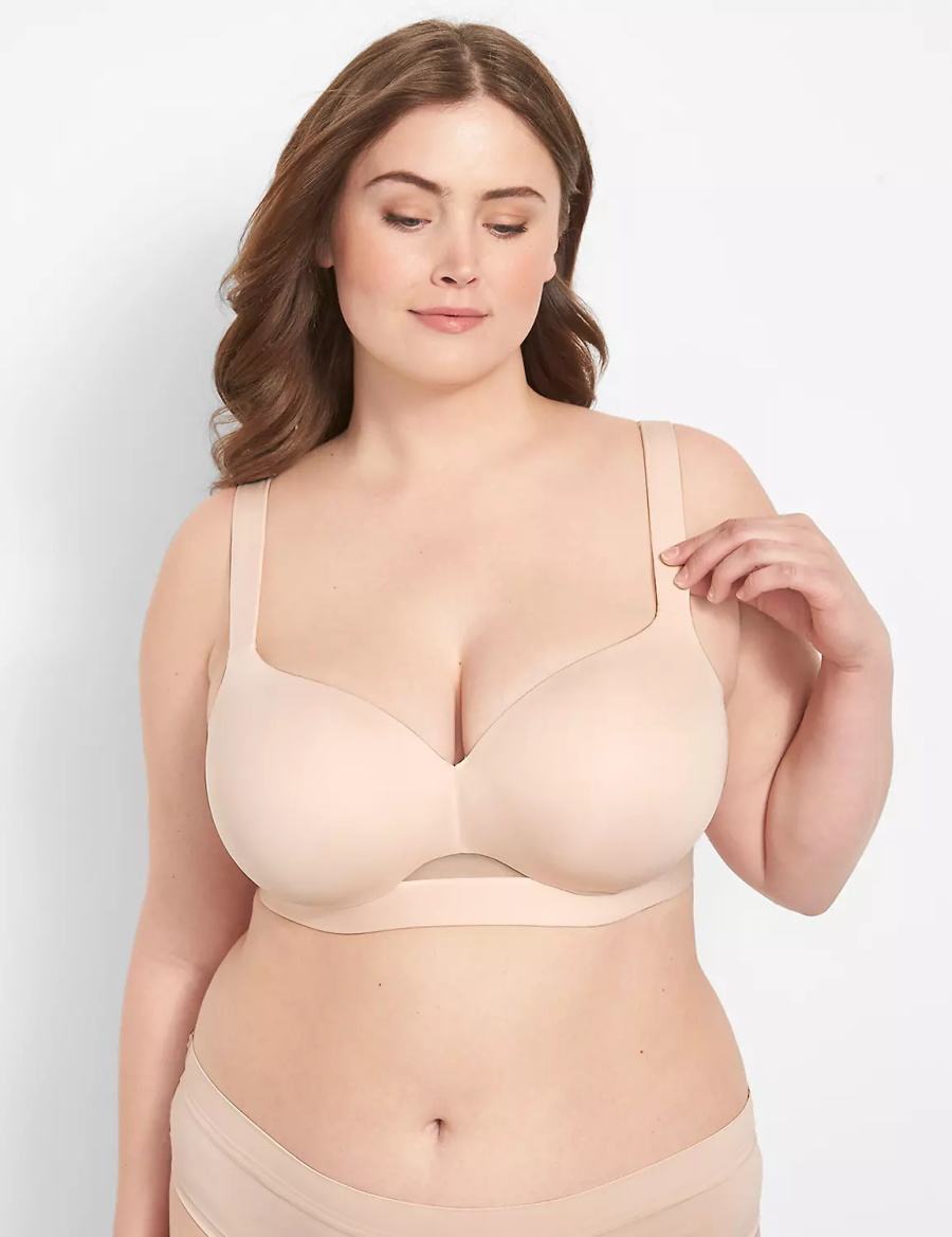 Brown Lane Bryant Comfort Bliss Lightly Lined Women Balconette Bra | VMS3469GC