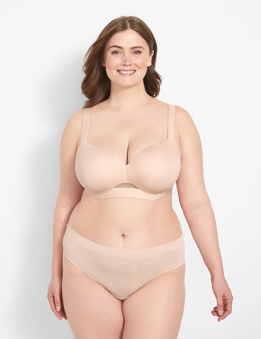 Brown Lane Bryant Comfort Bliss Lightly Lined Women Balconette Bra | VMS3469GC