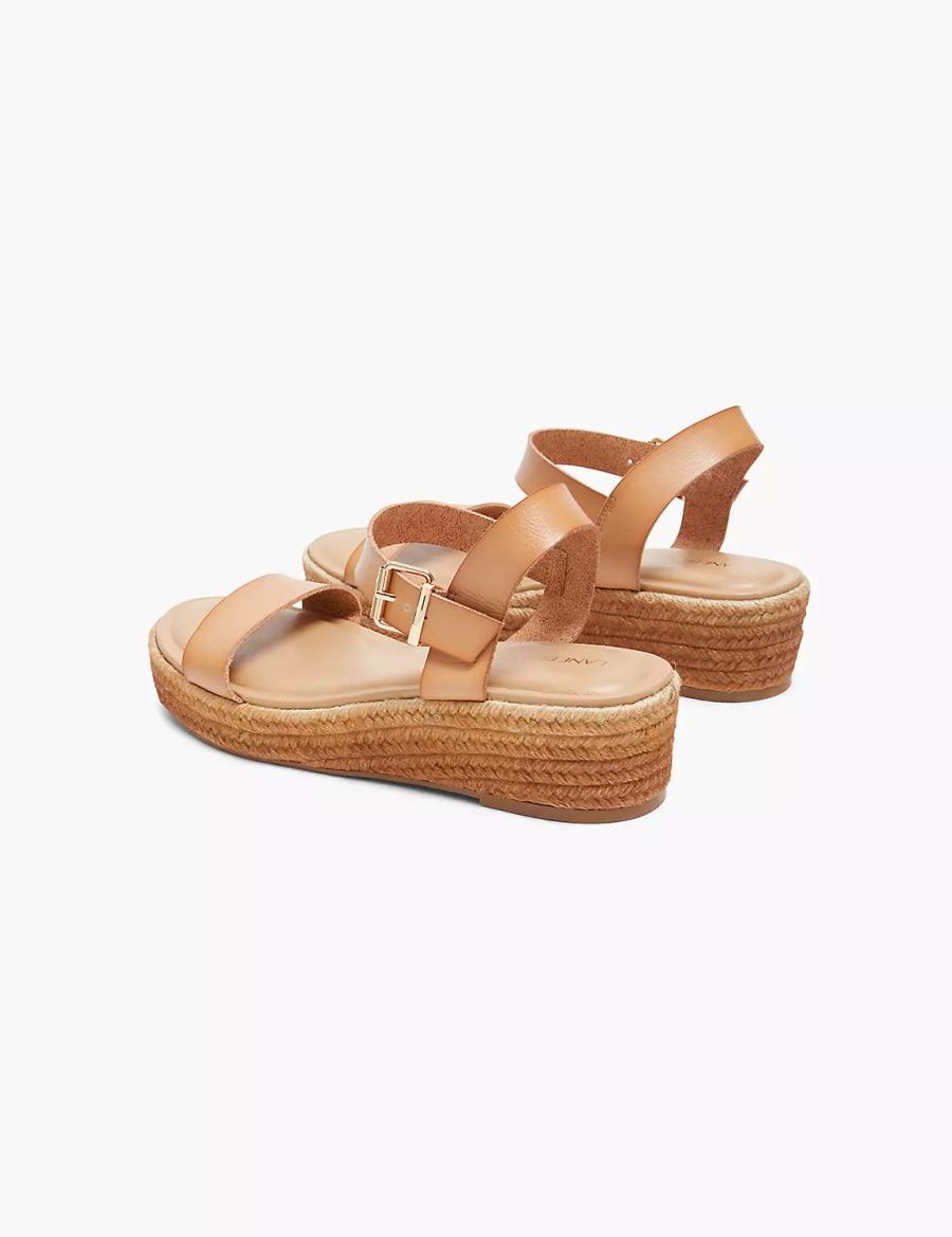 Brown Lane Bryant Dream Cloud Single-Strap Ombre Espadrille Women Wedge Sandals | JDZ2562VW