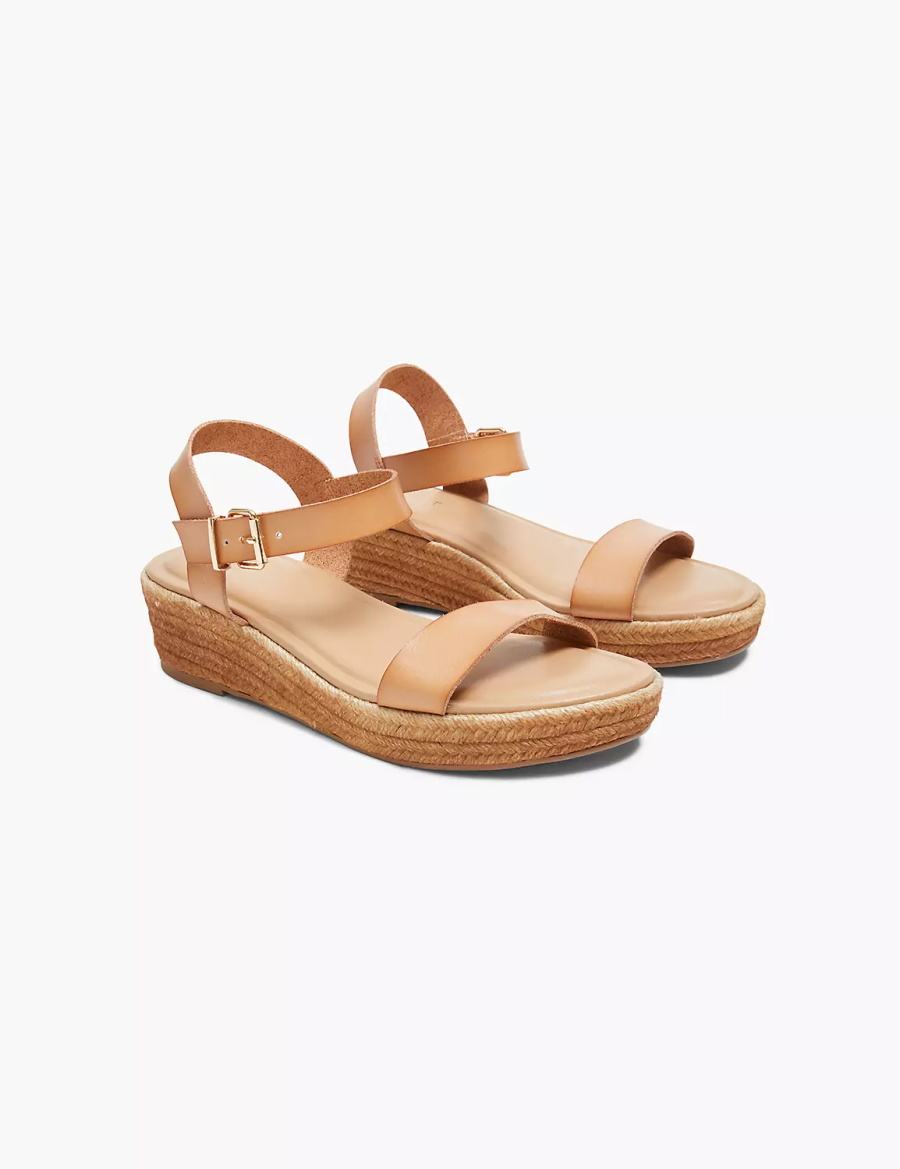 Brown Lane Bryant Dream Cloud Single-Strap Ombre Espadrille Women Wedge Sandals | JDZ2562VW