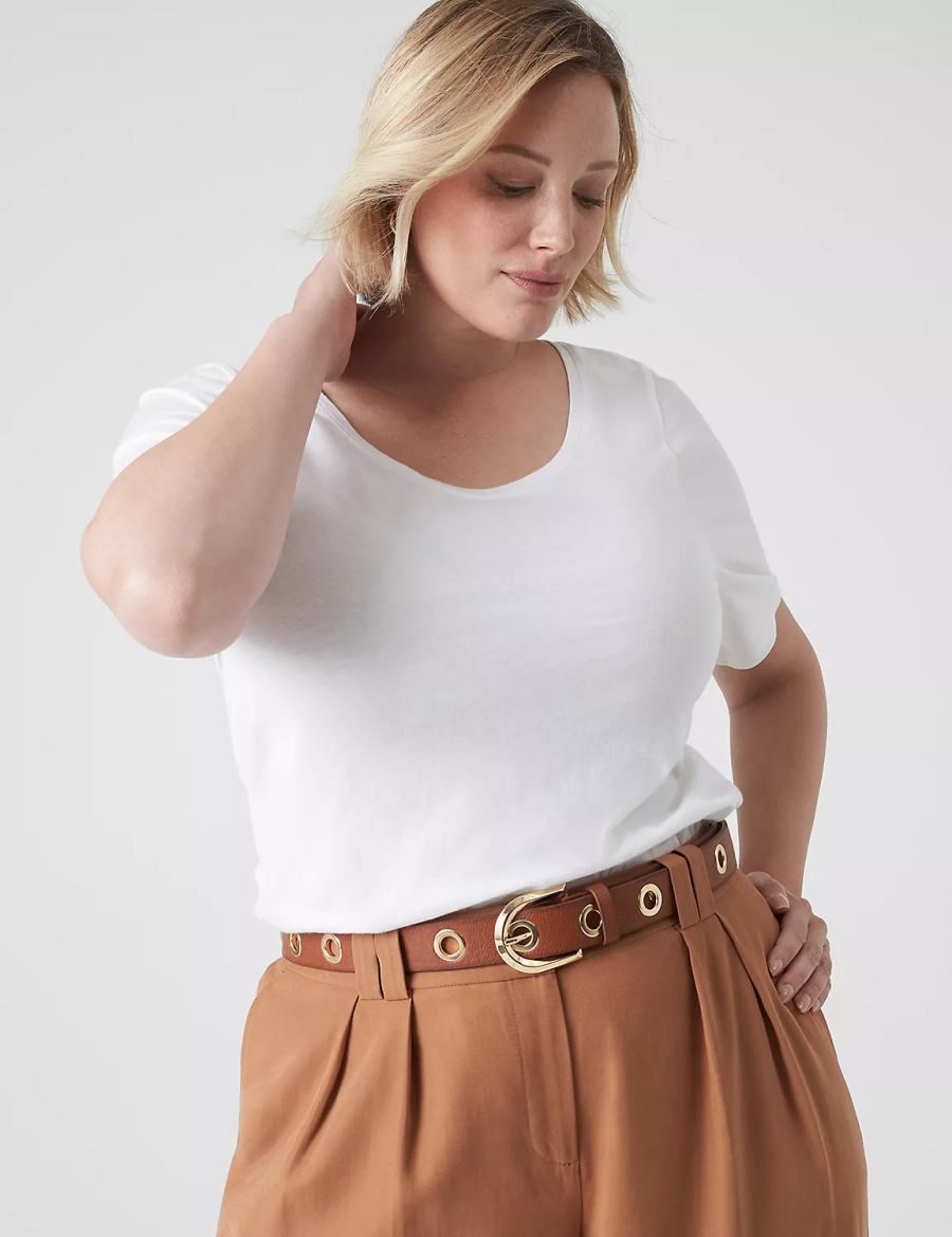 Brown Lane Bryant Faux-Leather Grommet Hip Women Belts | DEZ9091YS