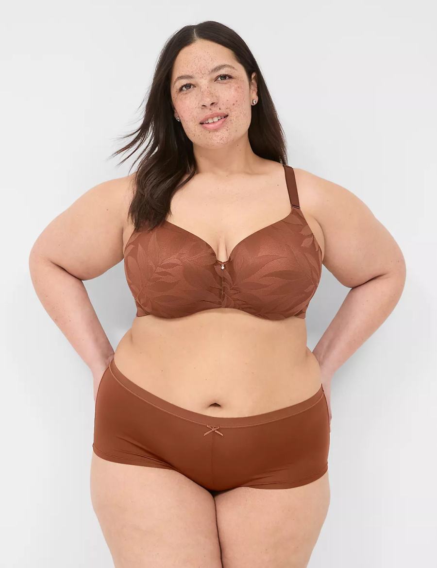 Brown Lane Bryant No-Show Boyshort Women Briefs | IIN8065VK