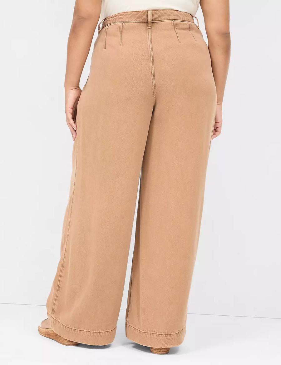 Brown Lane Bryant Wide Leg Trouser Fluid Women Jeans | GLC2633MN