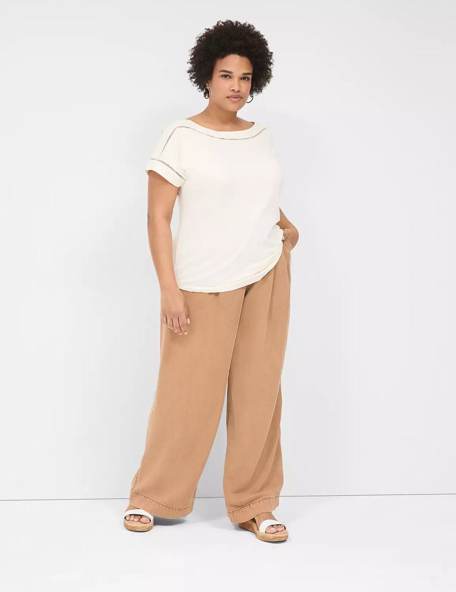 Brown Lane Bryant Wide Leg Trouser Fluid Women Jeans | GLC2633MN