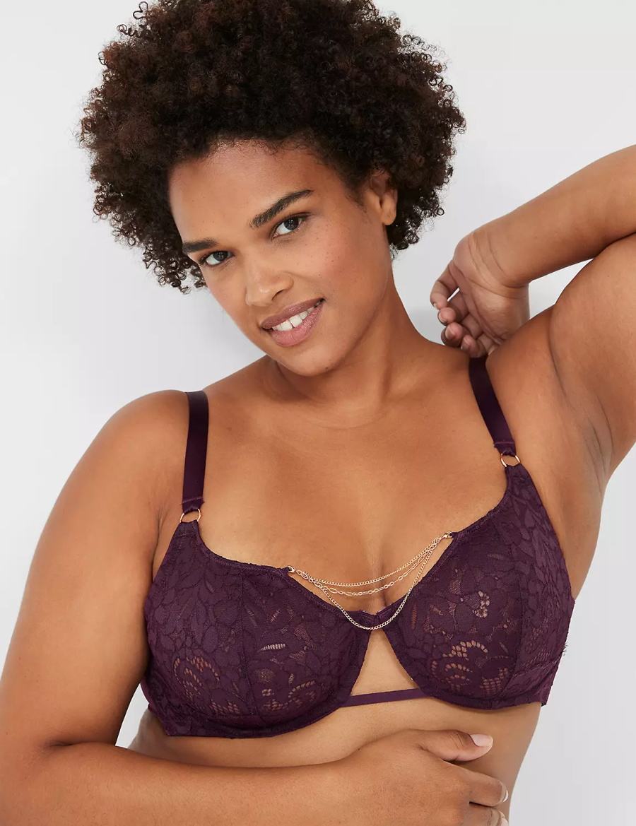 Burgundy Lane Bryant Jewelry Demi Women Unlined Bra | FRD4017IV