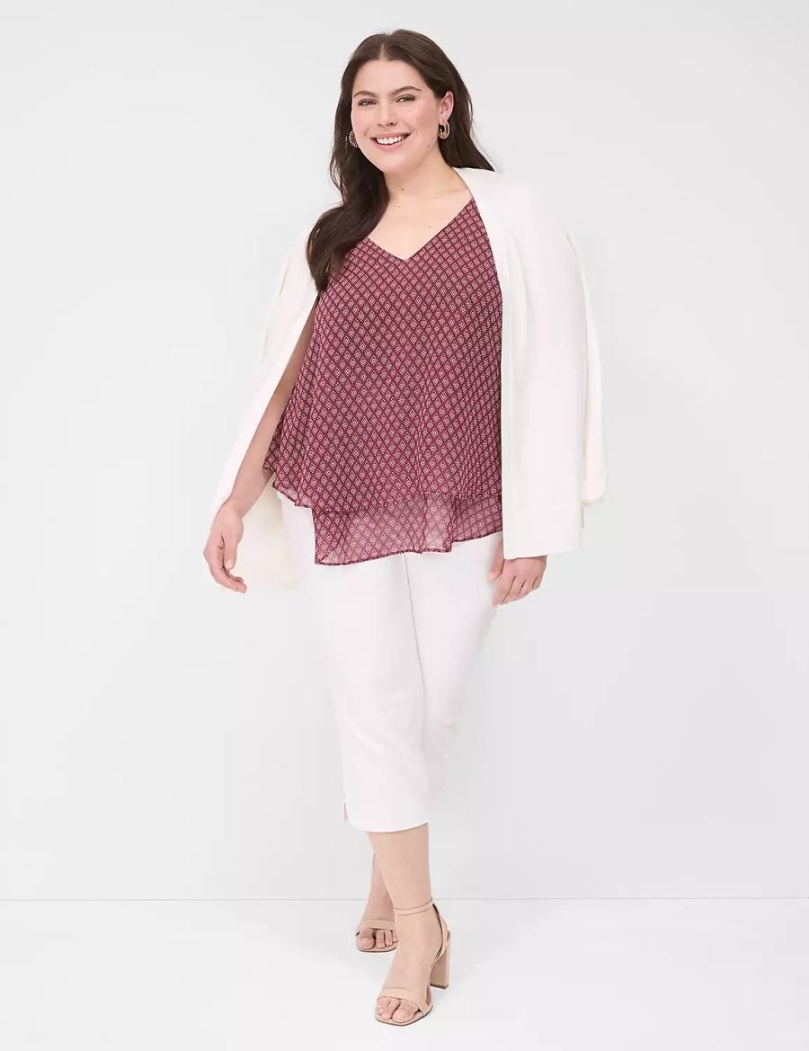 Burgundy Lane Bryant Swing Double-Layer Chiffon Women Tank Top | PAB456XP