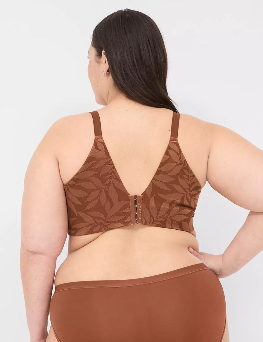 Chocolate Lane Bryant Invisible Lace Backsmoother Lightly Lined Women Balconette Bra | HOF5652CA