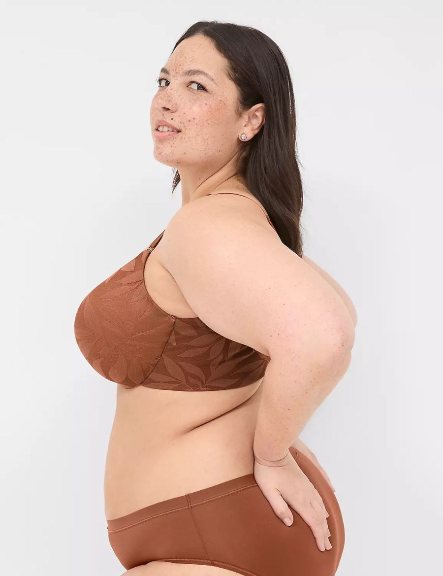 Chocolate Lane Bryant Invisible Lace Backsmoother Lightly Lined Women Balconette Bra | HOF5652CA