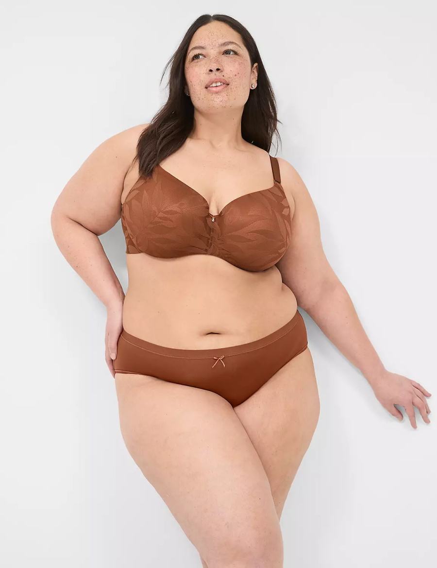 Chocolate Lane Bryant Invisible Lace Backsmoother Lightly Lined Women Balconette Bra | HOF5652CA