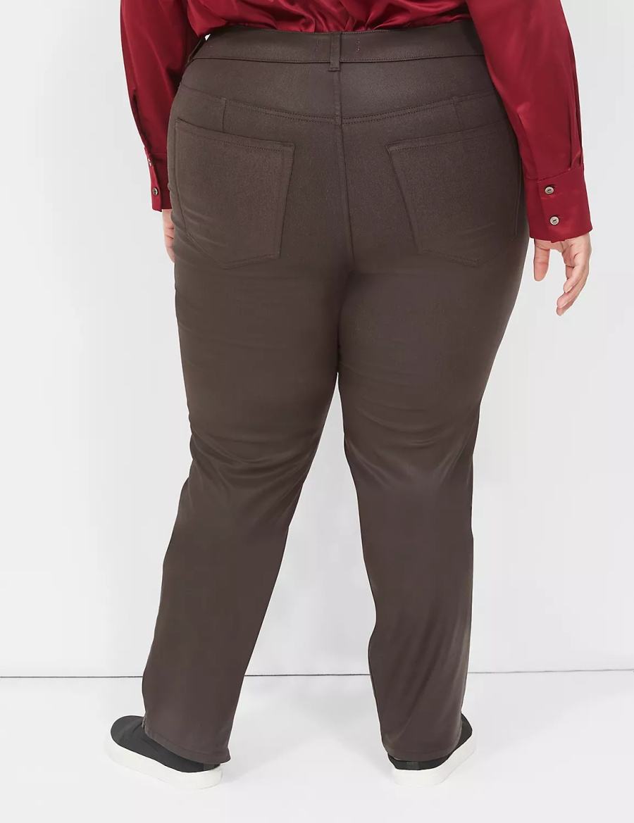 Chocolate Lane Bryant Pull-On High-Rise Straight Coated Women Jeans | DWN2914QD