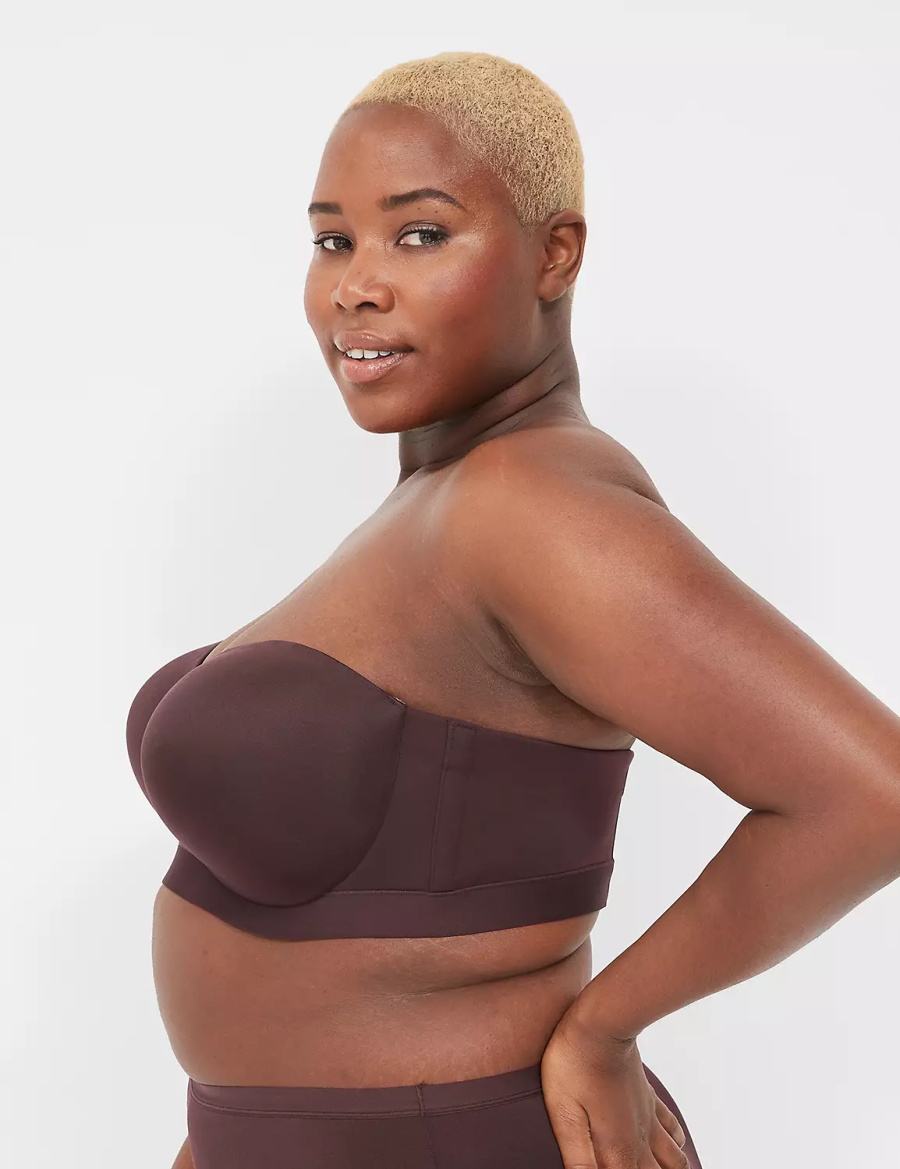 Chocolate Purple Lane Bryant Comfort Bliss Lightly Lined Multi-Way Women Strapless Bra | NEW5768IM