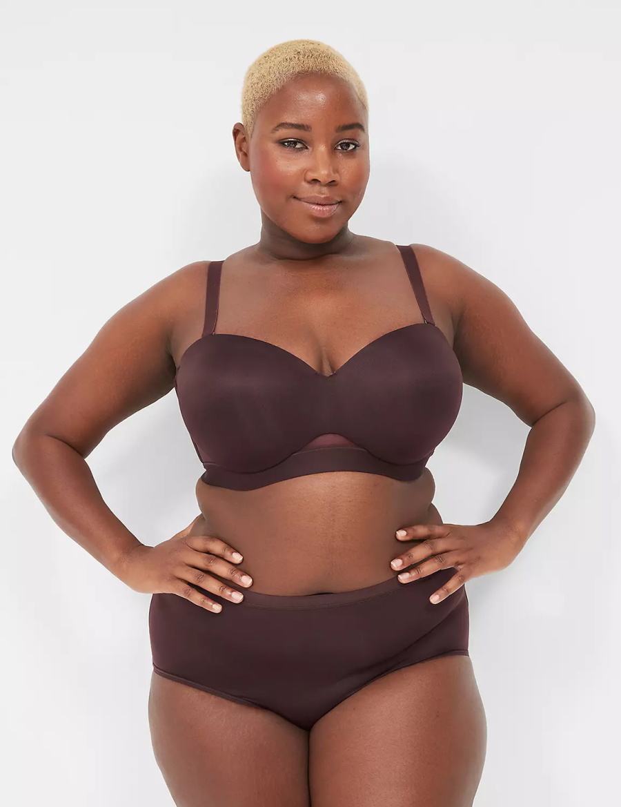 Chocolate Purple Lane Bryant Comfort Bliss Lightly Lined Multi-Way Women Strapless Bra | NEW5768IM