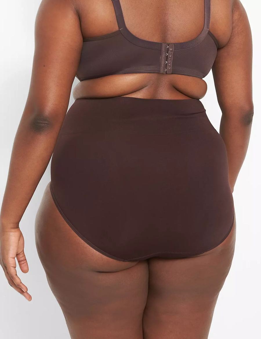 Chocolate Purple Lane Bryant Level 2 Shaping High-Waist Full Women Briefs | FAY637FA