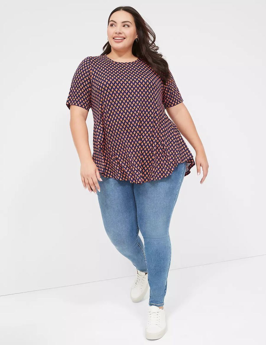 Coffee Lane Bryant Max Swing Perfect Sleeve Crew-Neck Tee Women T Shirts | HOR7263SM