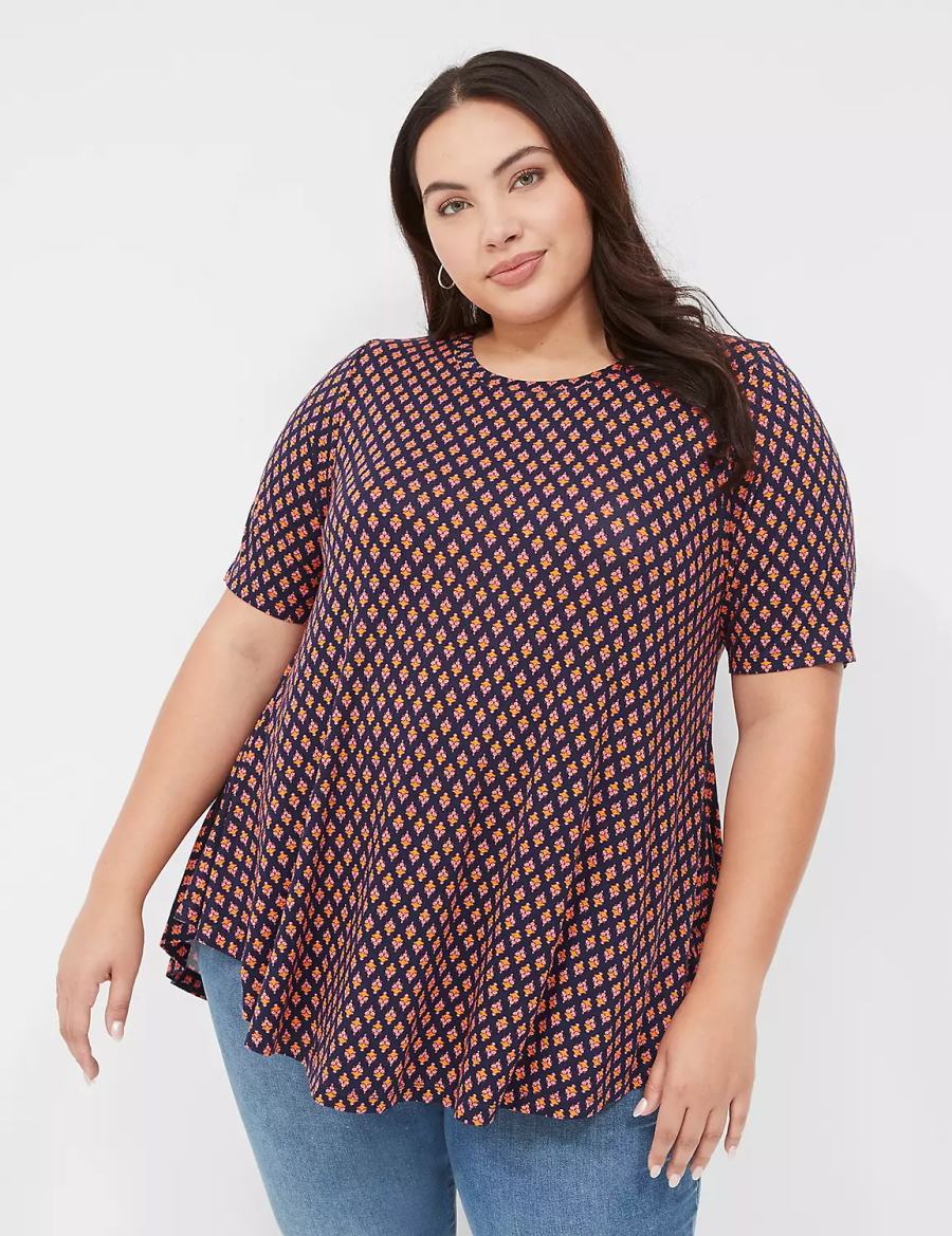 Coffee Lane Bryant Max Swing Perfect Sleeve Crew-Neck Tee Women T Shirts | HOR7263SM