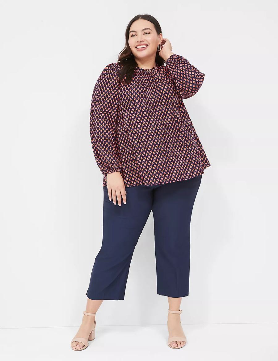 Coffee Lane Bryant Swing Crew-Neck Top Women Blouse | YFD8335GN