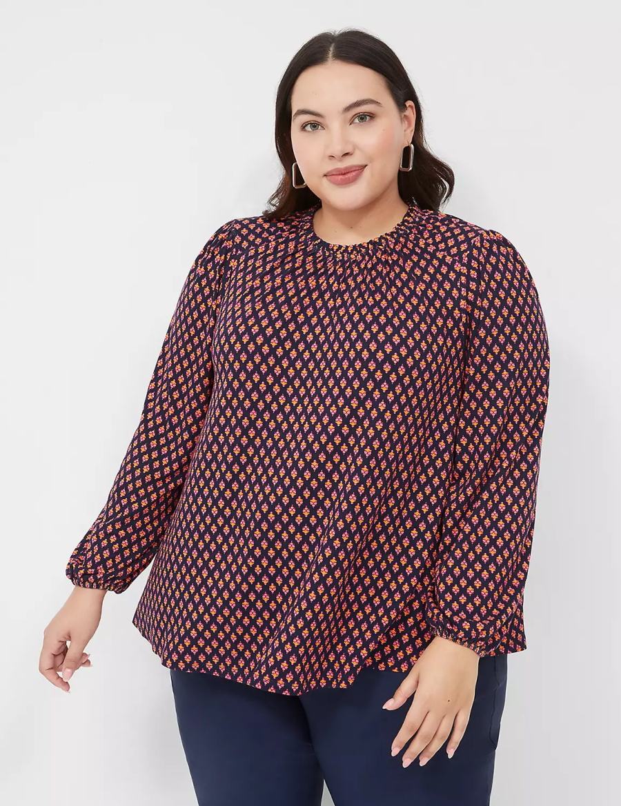 Coffee Lane Bryant Swing Crew-Neck Top Women Blouse | YFD8335GN