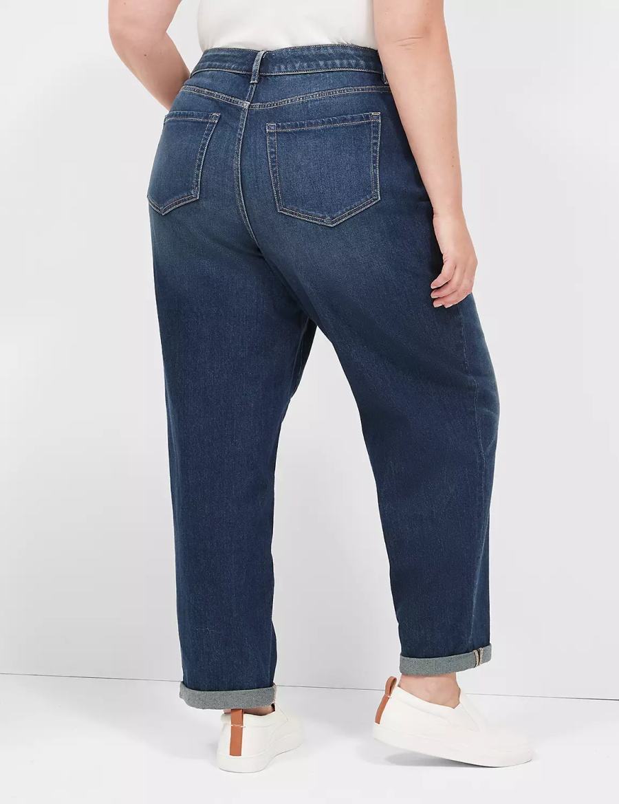 Dark Blue Lane Bryant Boyfriend Fit Women Jeans | CPU8100EN