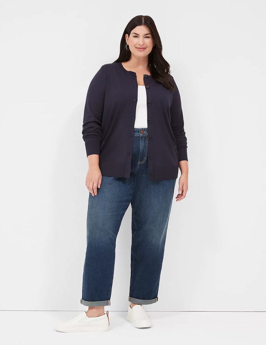 Dark Blue Lane Bryant Boyfriend Fit Women Jeans | CPU8100EN