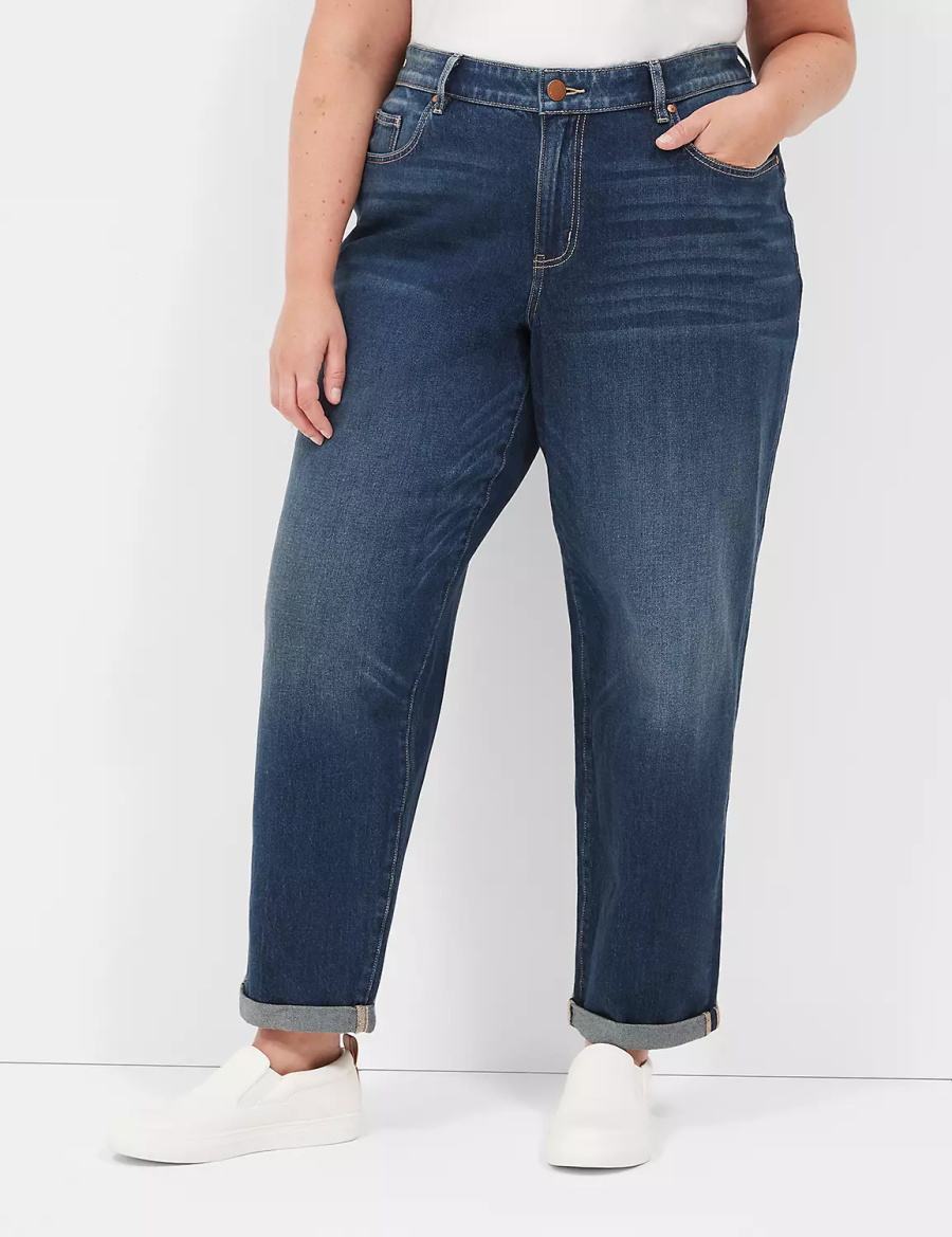 Dark Blue Lane Bryant Boyfriend Fit Women Jeans | CPU8100EN