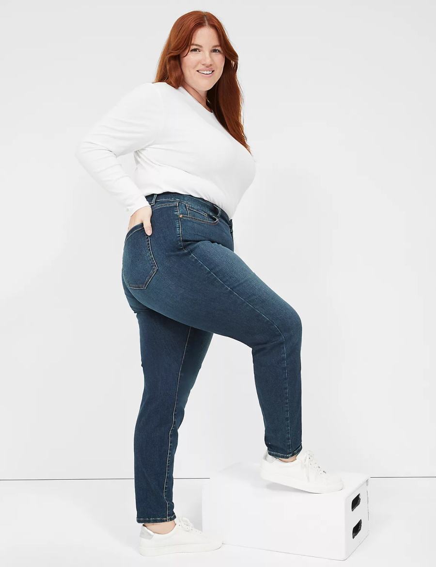 Dark Blue Lane Bryant Curvy Fit High-Rise Skinny Women Jeans | JRT7896YR