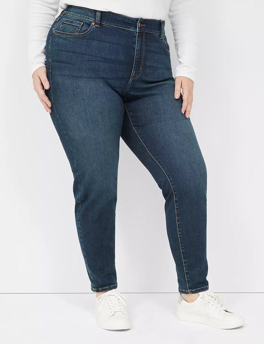 Dark Blue Lane Bryant Curvy Fit High-Rise Skinny Women Jeans | JRT7896YR