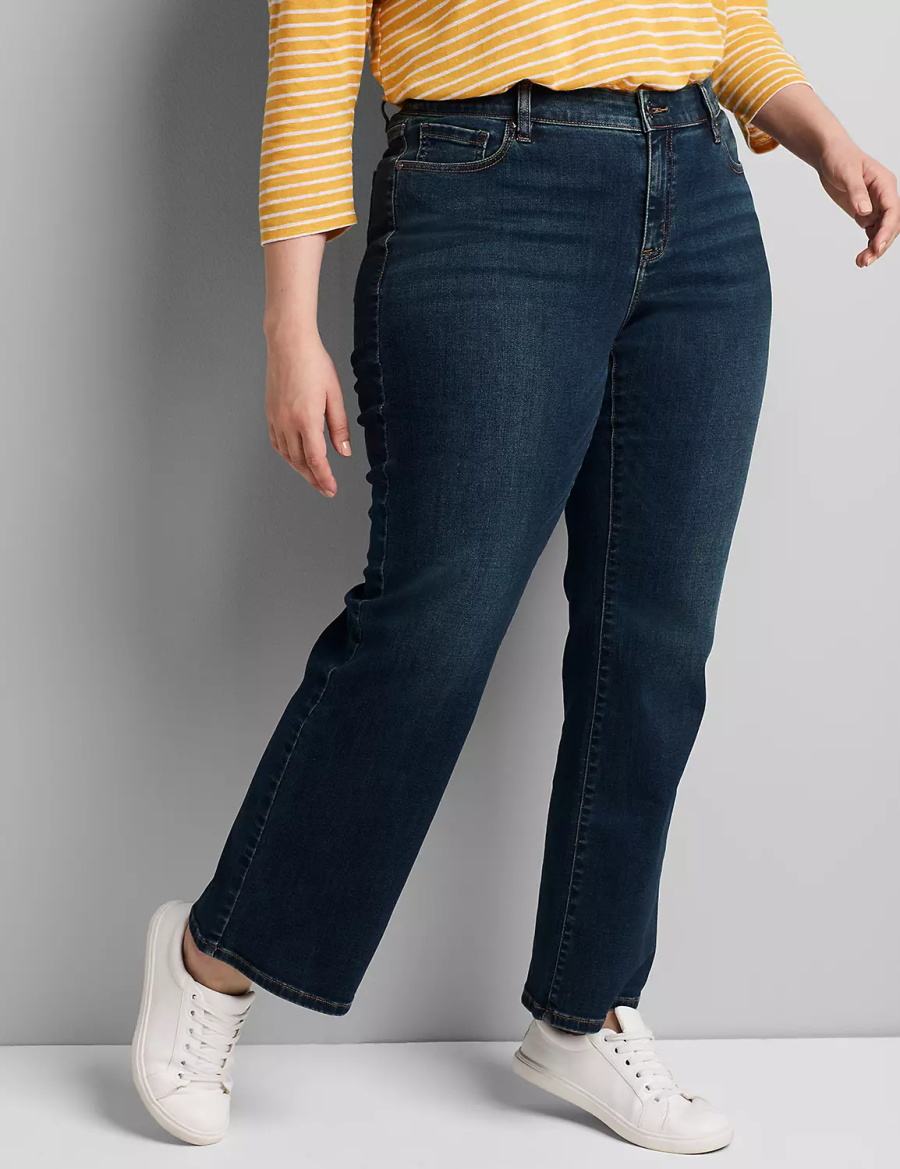 Dark Blue Lane Bryant Curvy Fit High-Rise Boot Women Jeans | AXQ4367YU