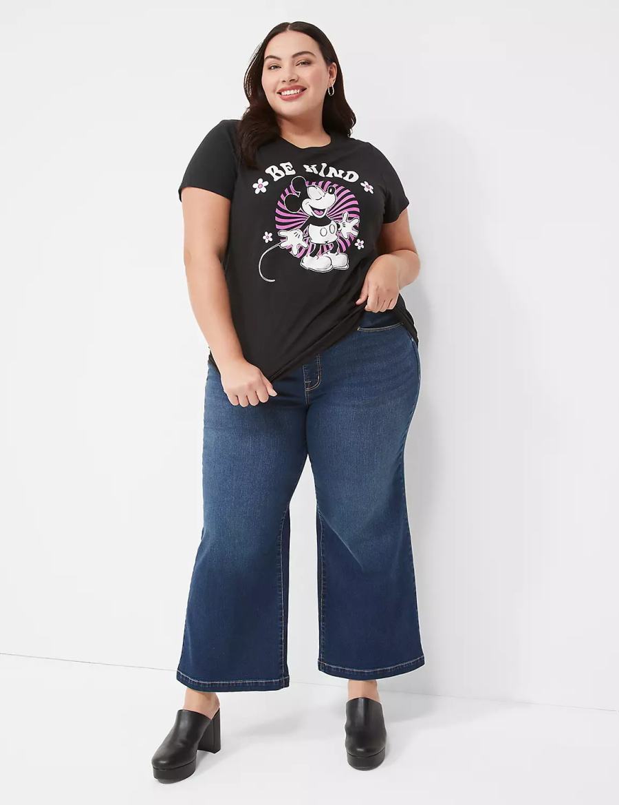 Dark Blue Lane Bryant Seven7 Pull-On Weekender Cropped With Embellished Pockets Women Jeans | COL3235MZ