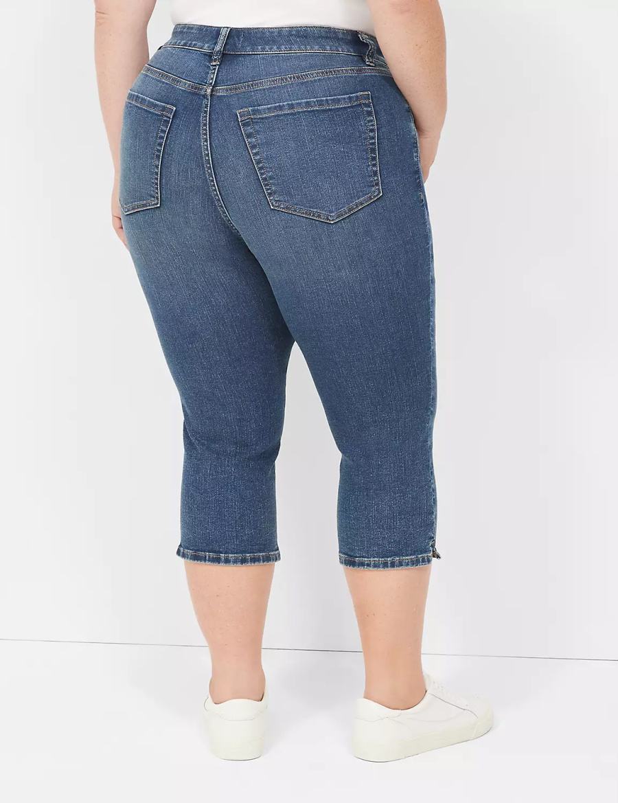 Dark Blue Lane Bryant Signature Fit High-Rise Pedal Women Jeans | RHX2362ZD