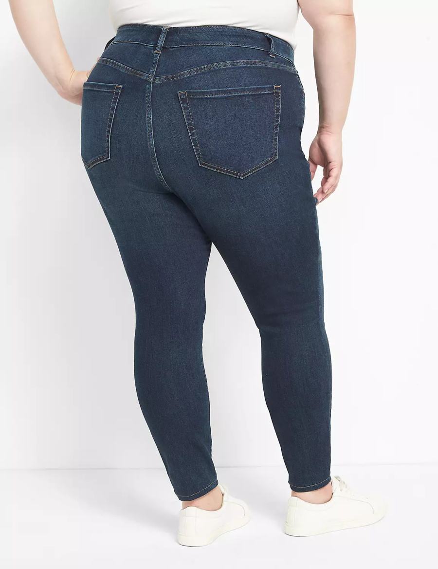 Dark Blue Lane Bryant Straight Fit High-Rise Skinny Women Jeans | FLR1413CL