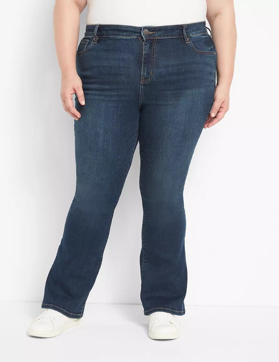 Dark Blue Lane Bryant Straight Fit High-Rise Boot Women Jeans | ISN1114KV