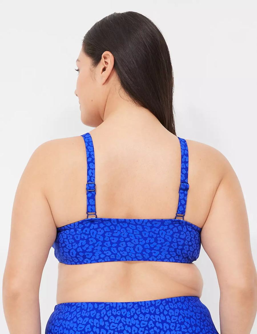 Dark Blue Lane Bryant Underwire Plunge Women Bikini Top | JLW6472FT