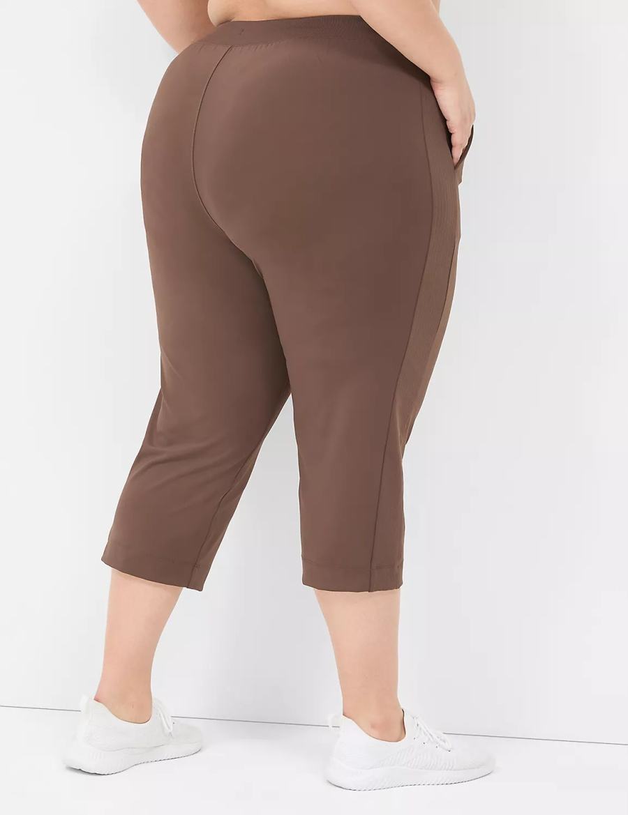 Dark Brown Lane Bryant LIVI Knit Capri Women Pants | PGS9477NN