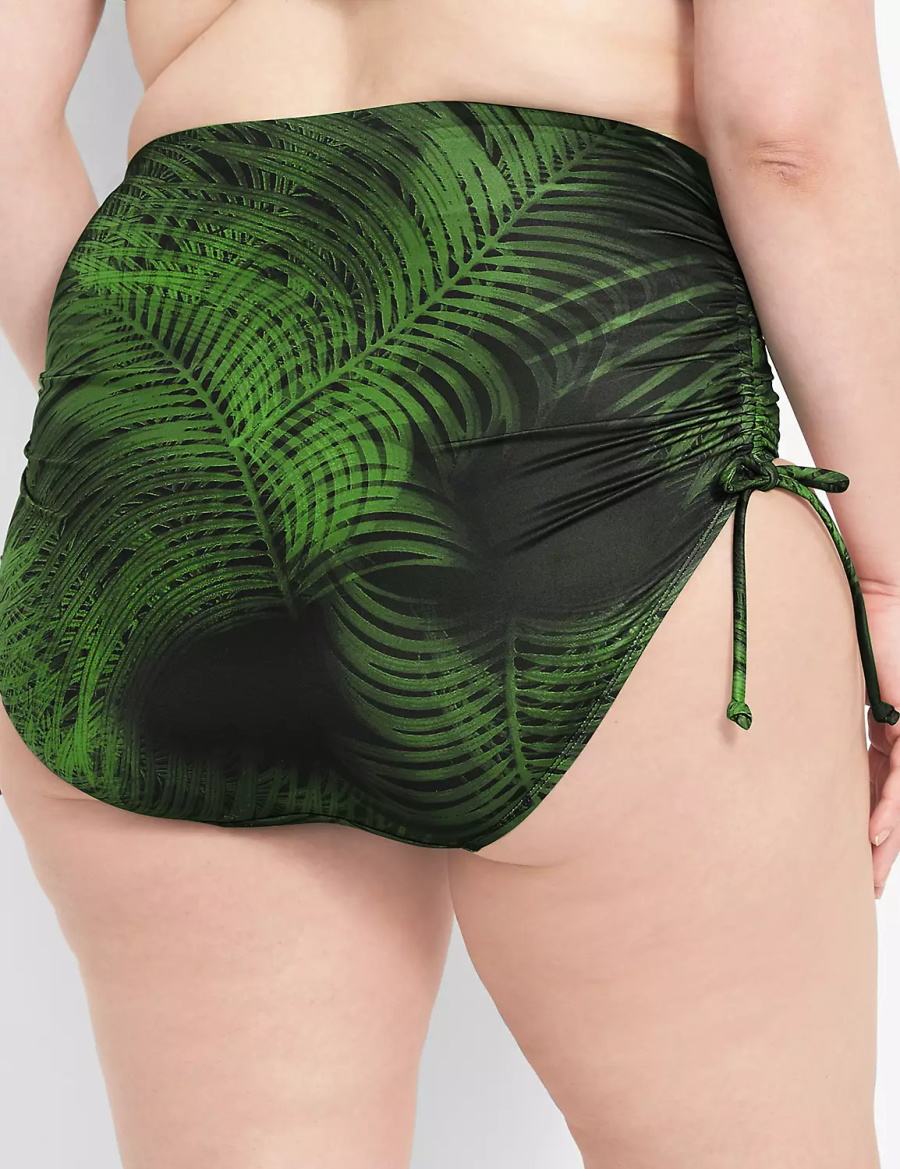 Dark Green Lane Bryant Convertible High-Waist Swim Women Briefs | MOM1714AQ